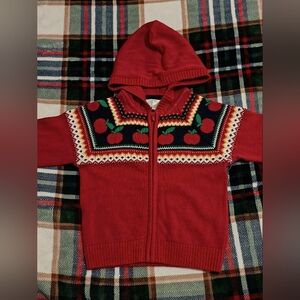 Vintage Y2K Gymboree Red Apple Harvest Sweater 4T